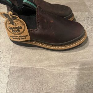 Georgia Boot Dark Brown Leather Slip-On Shoes